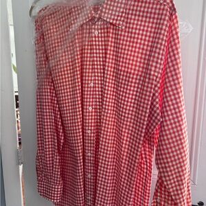 Ben silver men’s orange white gingham button down size large $215 retail